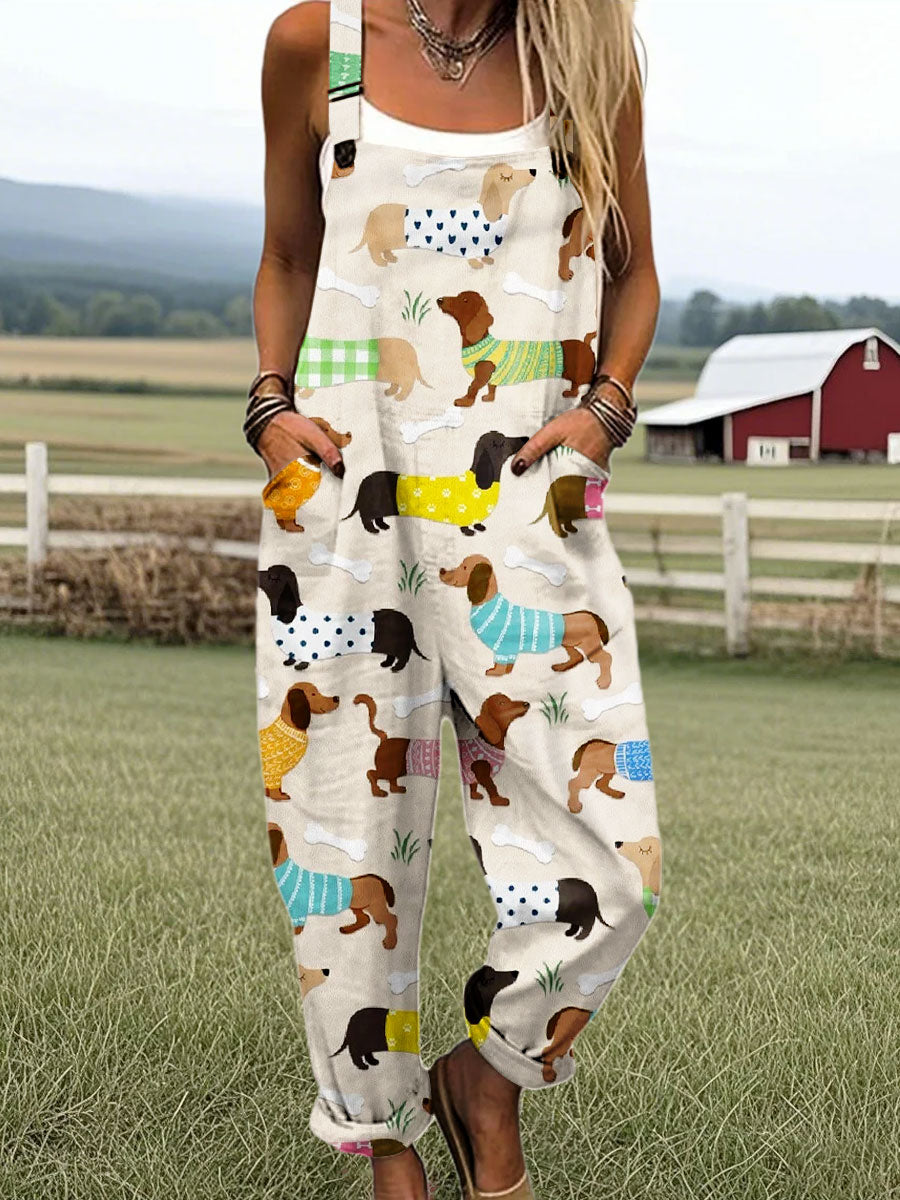Florence | Playful Dog Print Jumpsuit